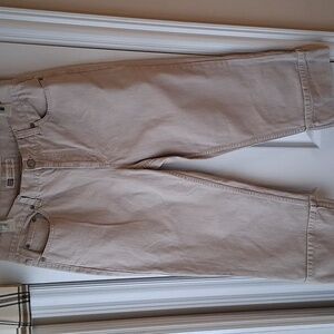 Cropped Cuffed Khaki Capris High Rise Jeans 100% Cotton Faded Glory Light Tan